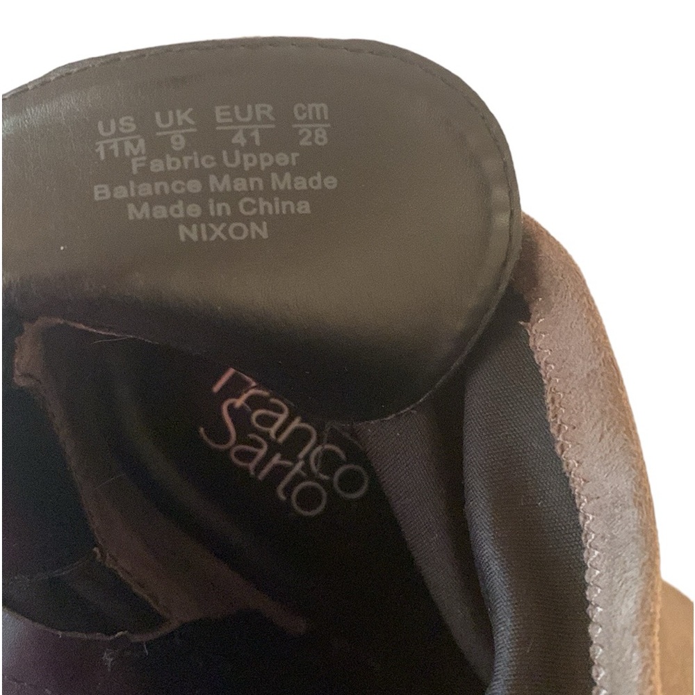 Franco Sarto EUC Nixon Faux Suede/Fabric Ankle boots , zipper , 11M - Picture 8 of 8